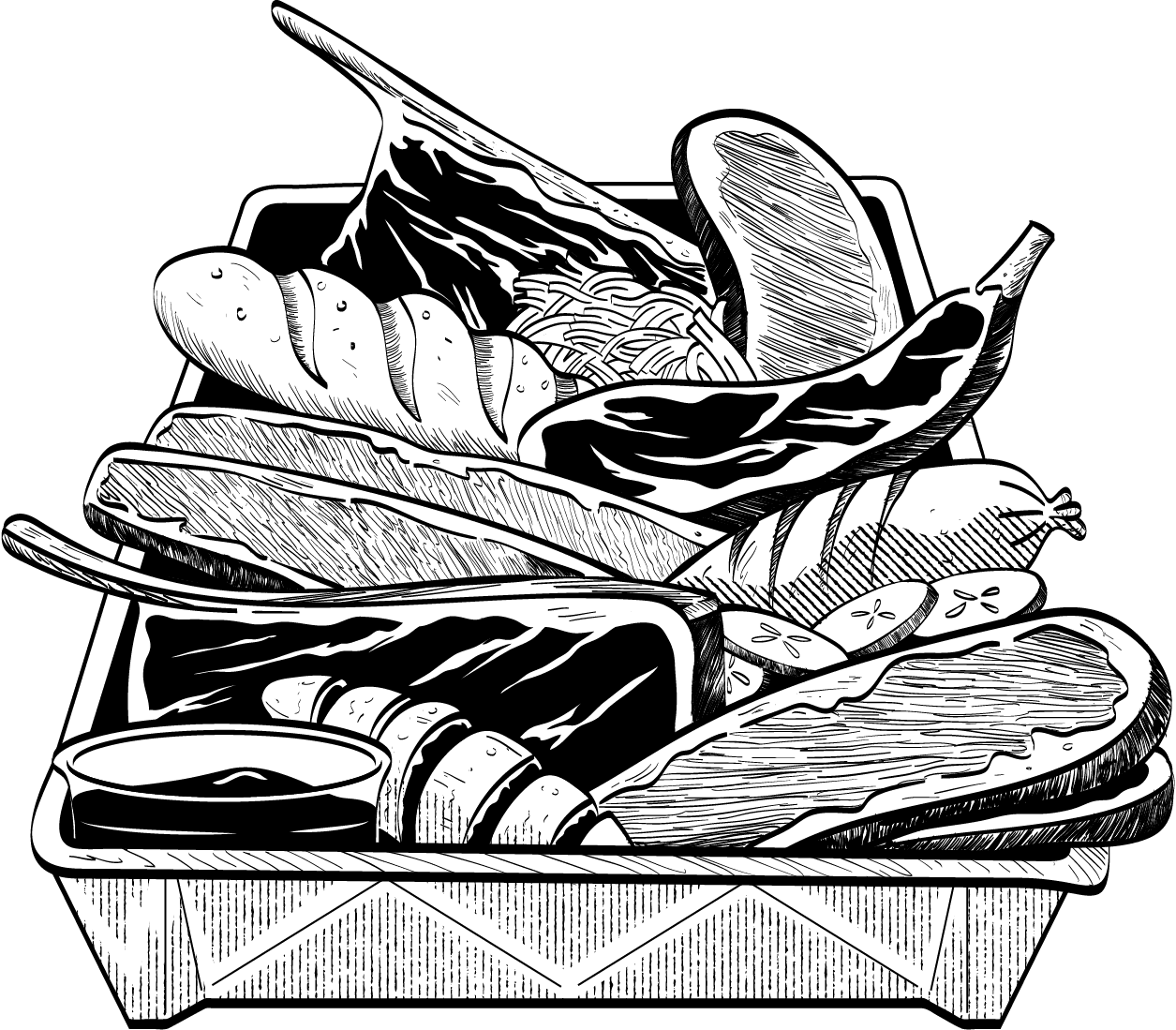 Meatbox platter illustration